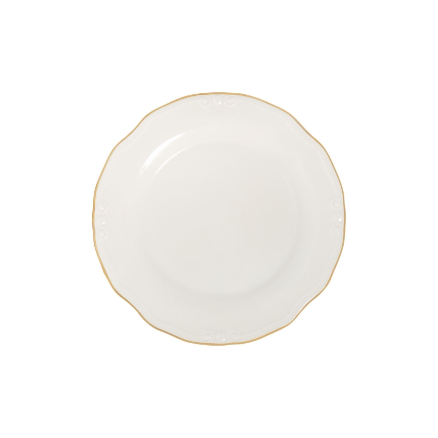 Serviesset 53-delig wit/goud/porselein