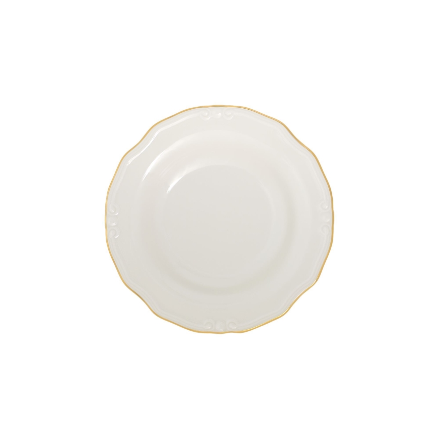 Serviesset 53-delig wit/goud/porselein