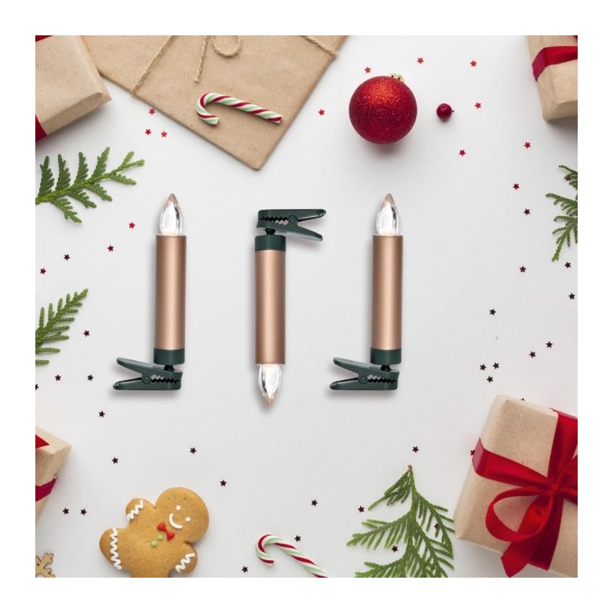 SET 10x LED Kerst Decoraties LED/1xAAA + afstandsbediening
