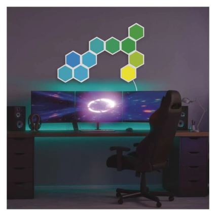 SET 10x RGBIC Dimbaar lichtpaneel LED/1,9W/230V Wi-Fi Tuya