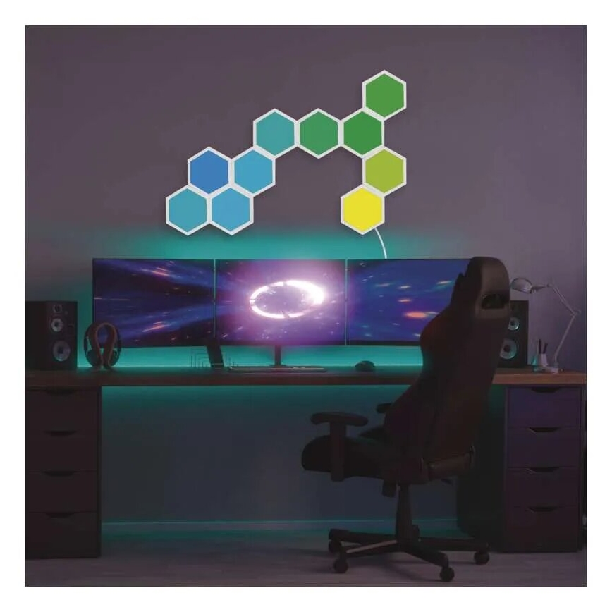 SET 10x RGBIC Dimbaar lichtpaneel LED/1,9W/230V Wi-Fi Tuya