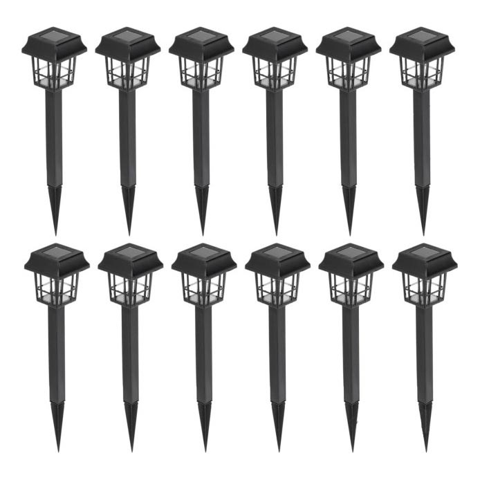 SET 12x LED Zonne-energie lamp LED/0,06W/1,2V 1xAA 6500K IP44 100 mAh