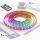 SET 1x dimbare RGBW-LED-strip DIGITAL LED/16,5W/230V 5 m + 5x inbouwprofiel 1 m zilver/wit + afstandsbediening