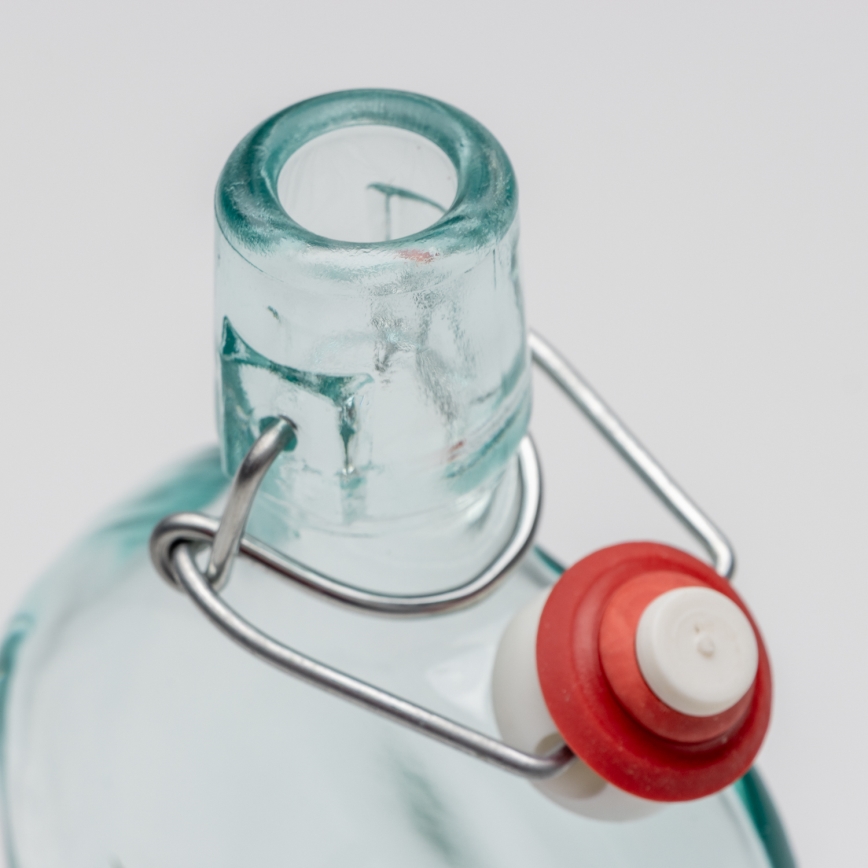 Set 1x glazen fles en 2x shotglas doorzichtig met een abrikozenmotief