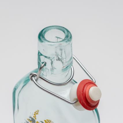 Set 1x glazen fles en 2x shotglas doorzichtig met een hazenmotief