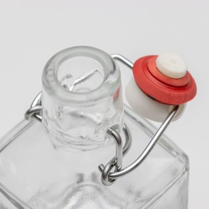 Set 1x glazen fles en 2x shotglas doorzichtig met een vossenmotief