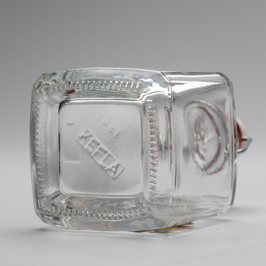 Set 1x glazen fles en 2x shotglas doorzichtig met een vossenmotief