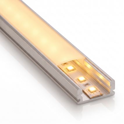 SET 1x LED-strip MYLIVING LIGHTSTRIP LED/22W/230V 5 m + 5x inbouwprofiel 1 m zilver/wit