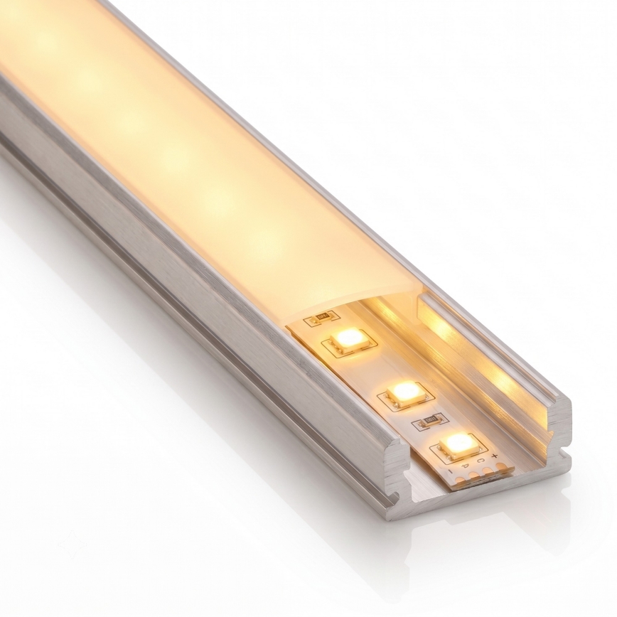 SET 1x LED-strip MYLIVING LIGHTSTRIP LED/22W/230V 5 m + 5x inbouwprofiel 1 m zilver/wit