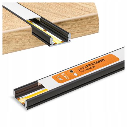 SET 1x LED-strip MYLIVING LIGHTSTRIP LED/22W/230V 5 m + 5x inbouwprofiel 1 m zwart/wit