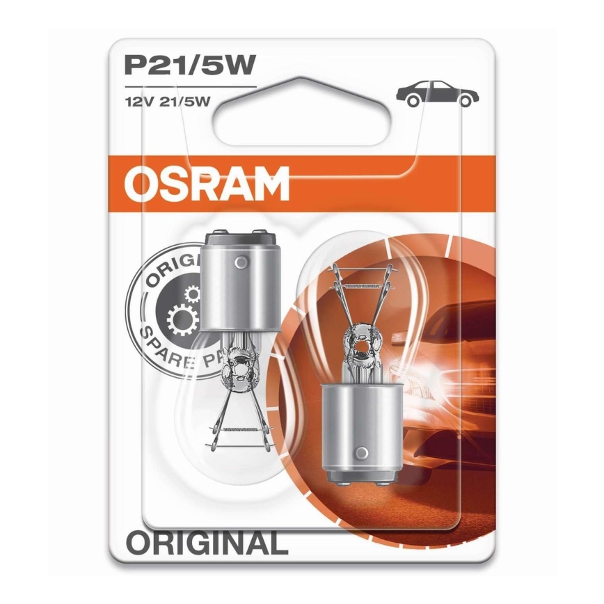 SET 2x Autolamp BAY15d/P21/5W/12V - Osram
