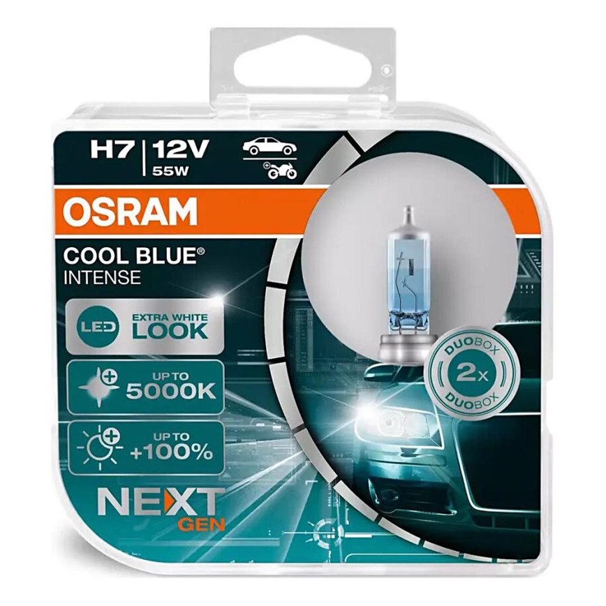 SET 2x Autolamp COOL BLAUW H7 PX26d/55W/12V 5000K - Osram