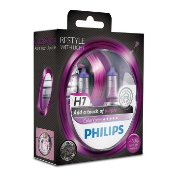 SET 2x Autolamp Philips COLOR VISION 12972CVPPS2 H7 PX26d /55W/12V