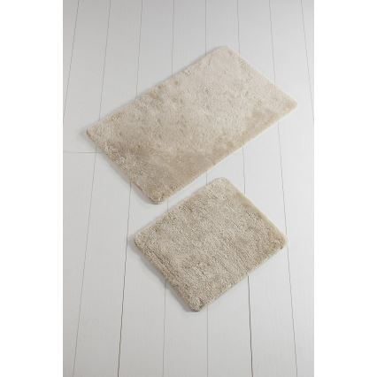SET 2x Badkamer mat 60/100 cm beige