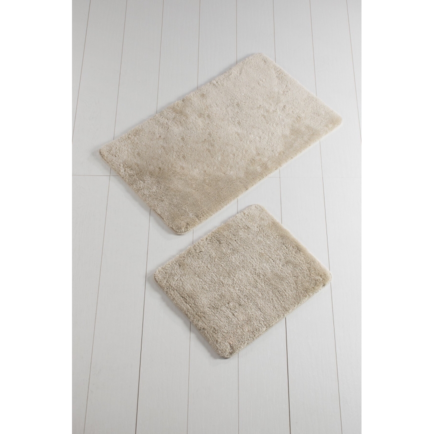 SET 2x Badkamer mat 60/100 cm beige