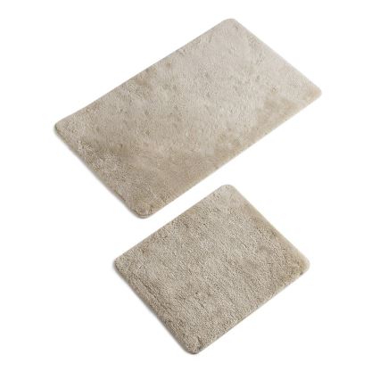 SET 2x Badkamer mat 60/100 cm beige