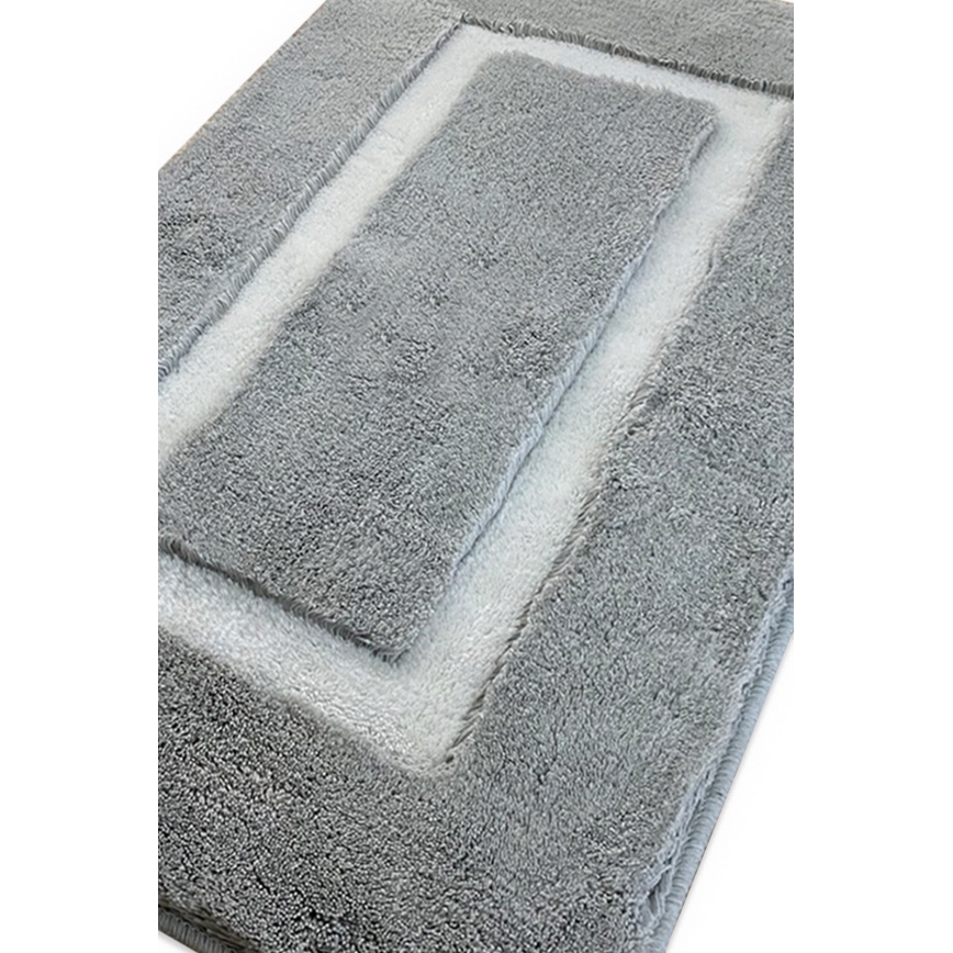 SET 2x Badkamer mat 60/100 cm grijs