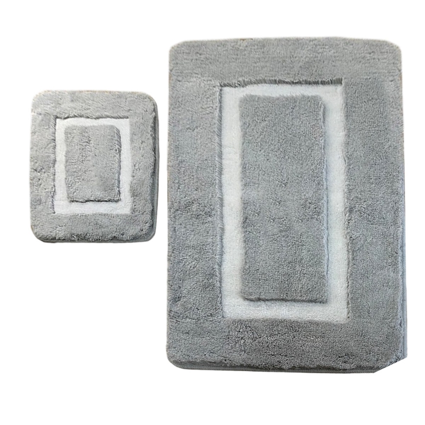 SET 2x Badkamer mat 60/100 cm grijs