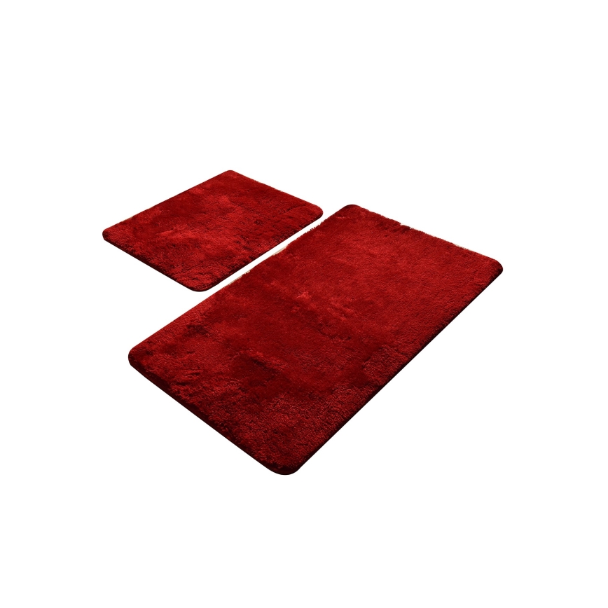 SET 2x Badkamer mat 60/100 cm rood