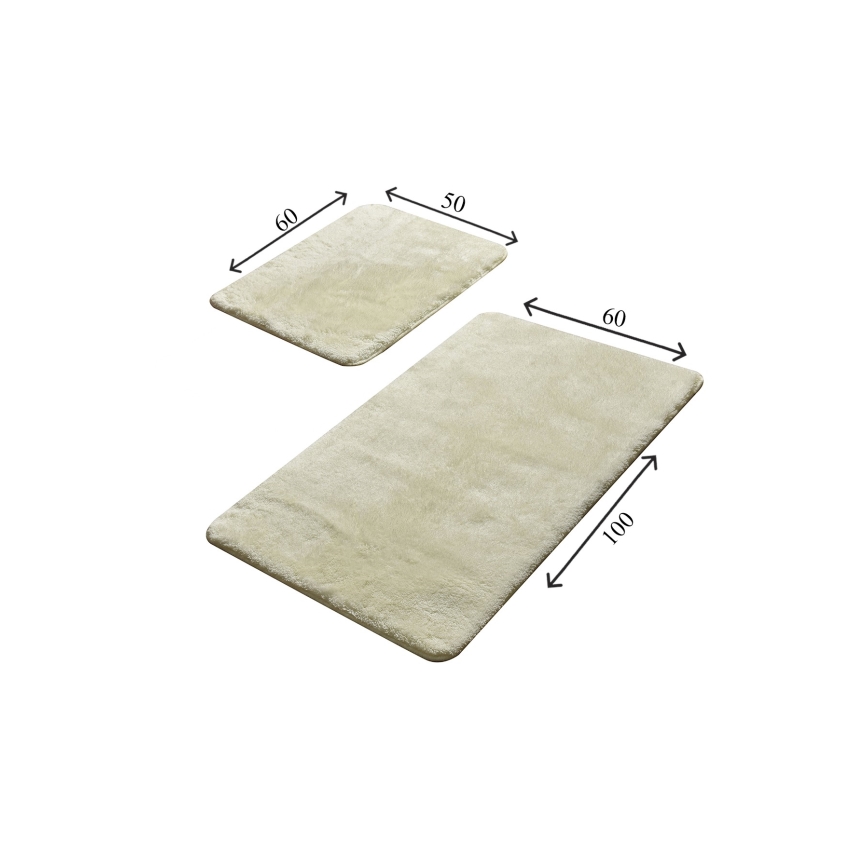 SET 2x Badkamer mat 60/100 cm wit