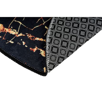 SET 2x Badkamer mat GOLDES 60/100 cm zwart/goud