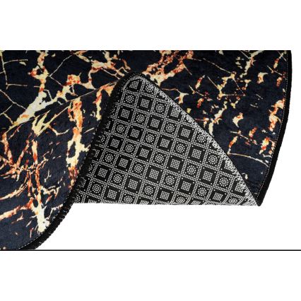 SET 2x Badkamer mat GOLDES 60/100 cm zwart/goud