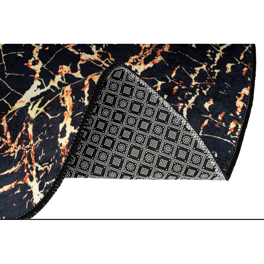 SET 2x Badkamer mat GOLDES 60/100 cm zwart/goud