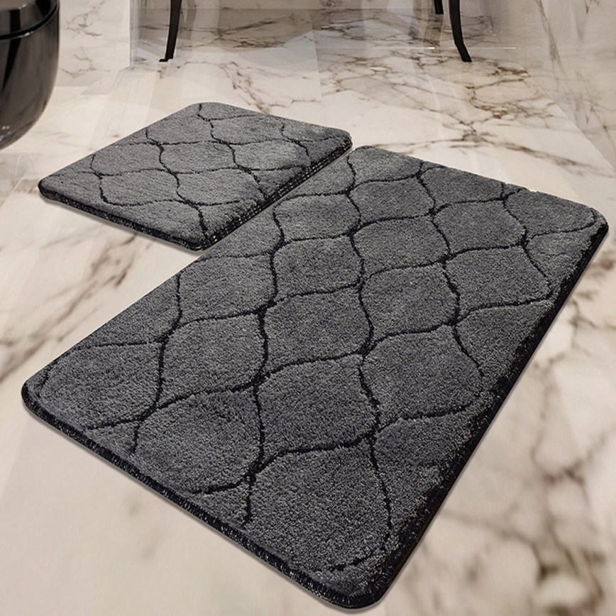SET 2x Badkamer mat INFINITY 60/100 cm antraciet