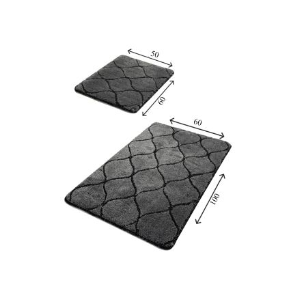SET 2x Badkamer mat INFINITY 60/100 cm antraciet