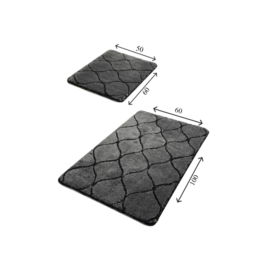 SET 2x Badkamer mat INFINITY 60/100 cm antraciet