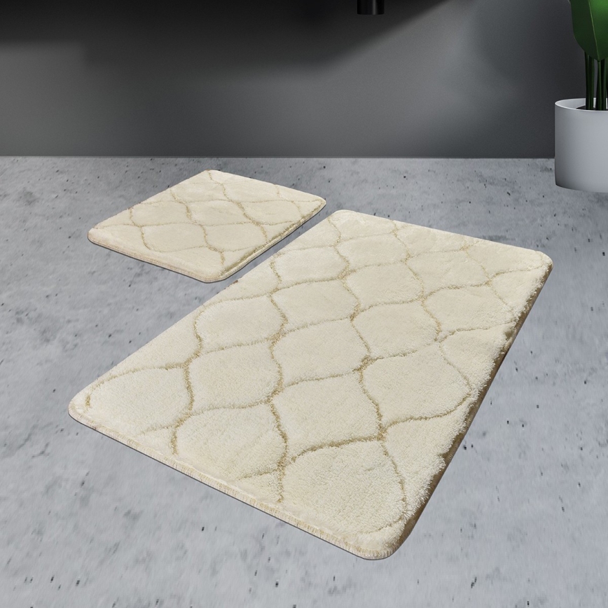 SET 2x Badkamer mat INFINITY 60/100 cm beige