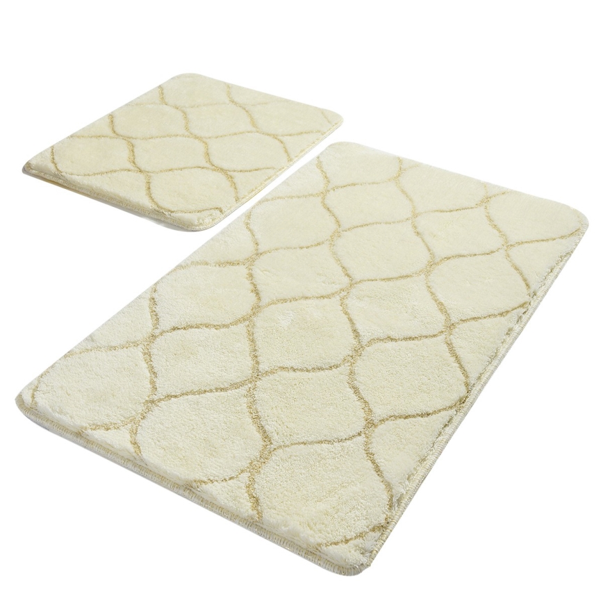 SET 2x Badkamer mat INFINITY 60/100 cm beige