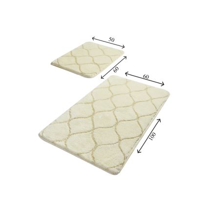 SET 2x Badkamer mat INFINITY 60/100 cm beige
