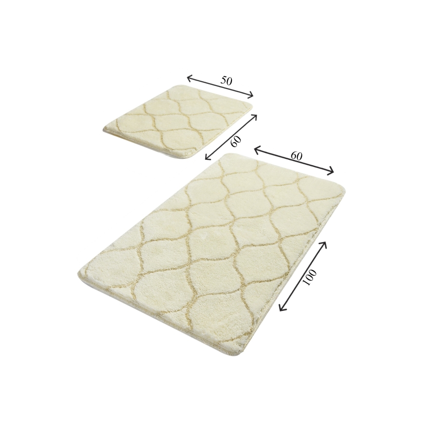 SET 2x Badkamer mat INFINITY 60/100 cm beige
