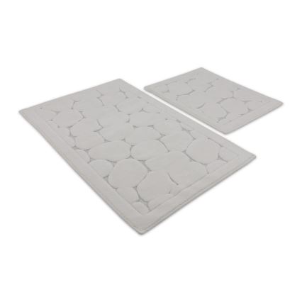 SET 2x Badkamer mat LINO 60/100 cm beige