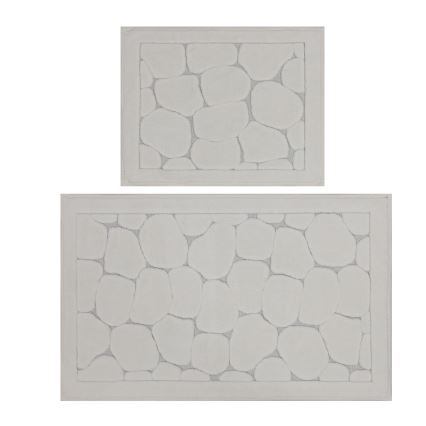 SET 2x Badkamer mat LINO 60/100 cm beige