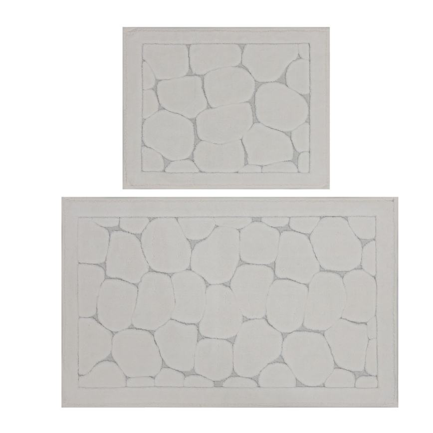 SET 2x Badkamer mat LINO 60/100 cm beige
