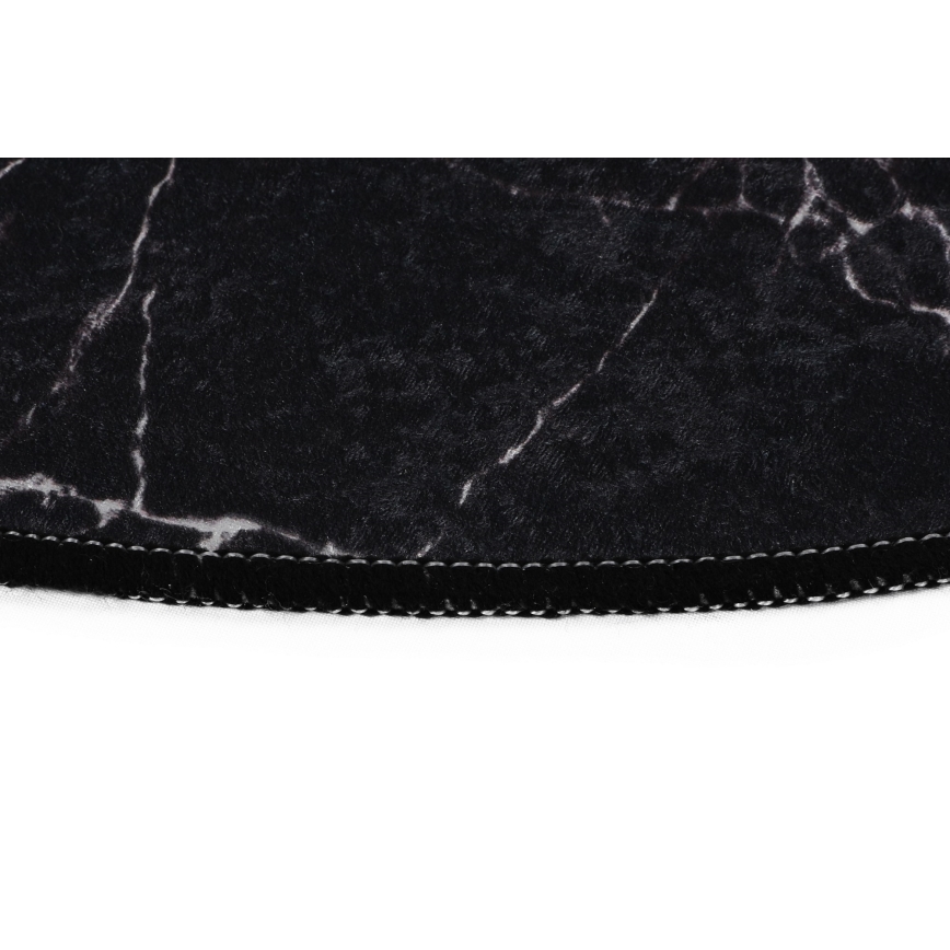 SET 2x Badkamer mat MARBLE 50x60/60x100 cm zwart