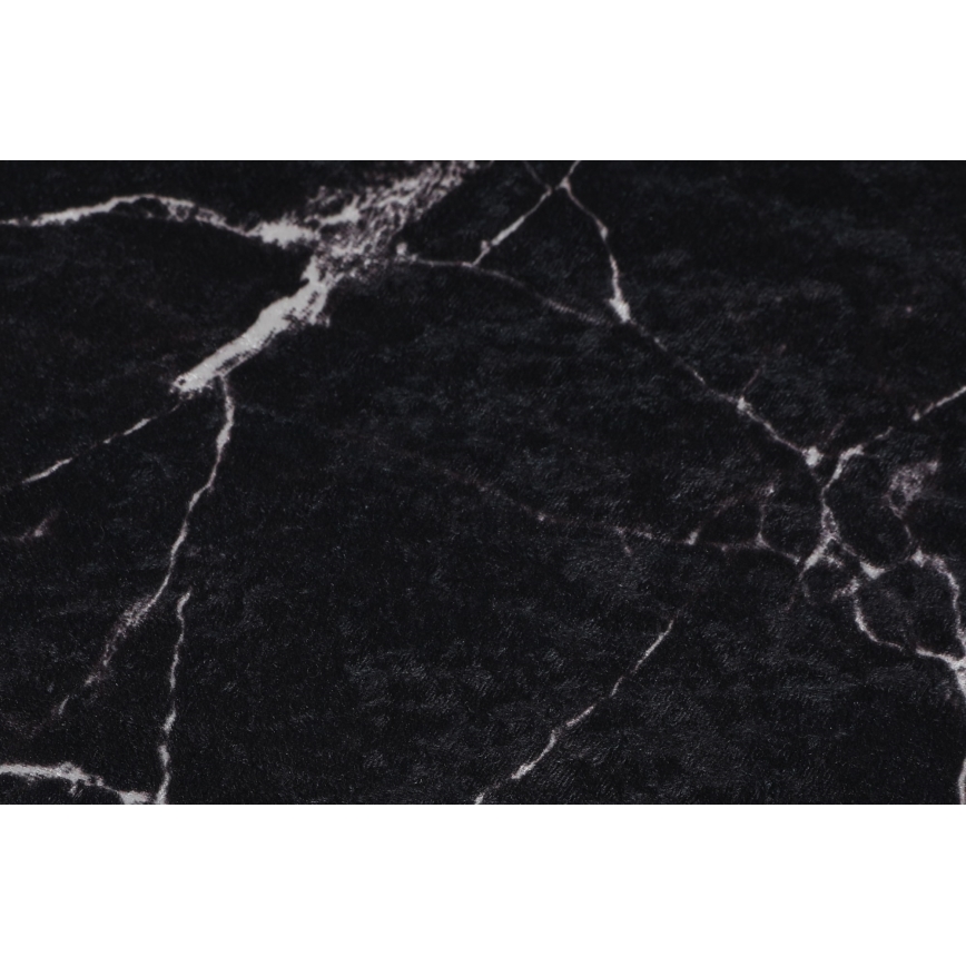 SET 2x Badkamer mat MARBLE 50x60/60x100 cm zwart