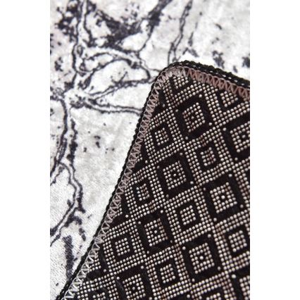 SET 2x Badkamer mat MARBLE 60/100 cm wit/zwart