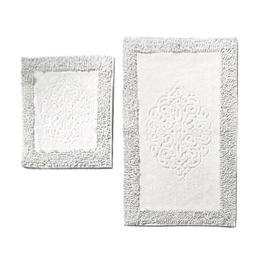 SET 2x Badkamer mat PIANTE 60/100 cm wit