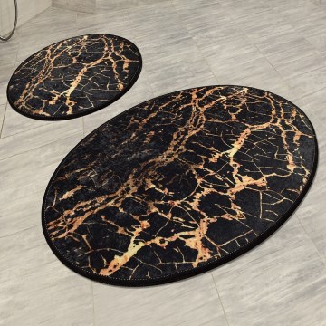 SET 2x Badmat GOLDES 60/100 cm zwart/goud