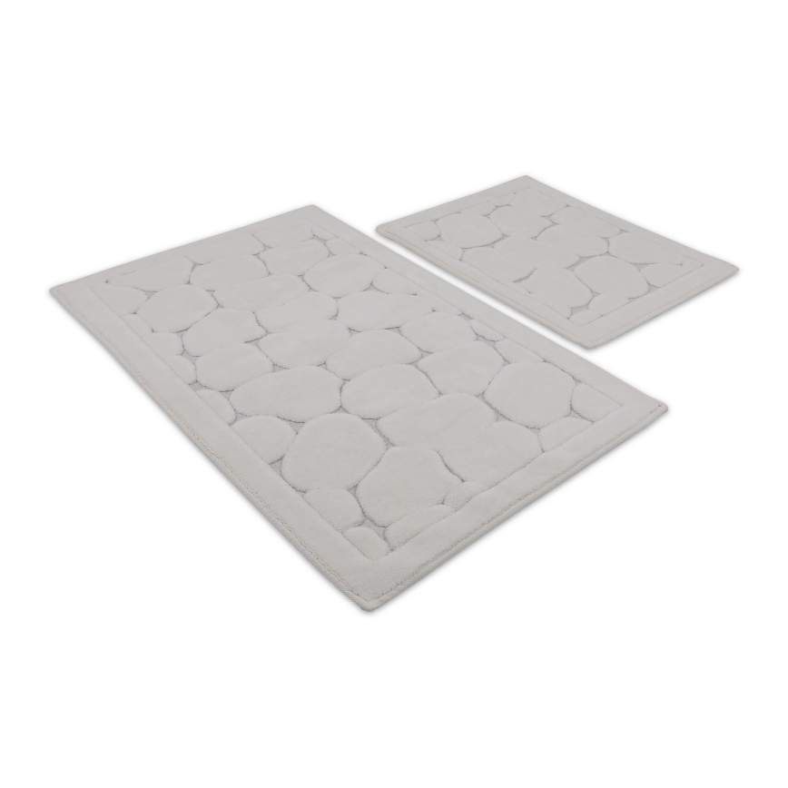 SET 2x badmatten LINO 60/100 cm crème