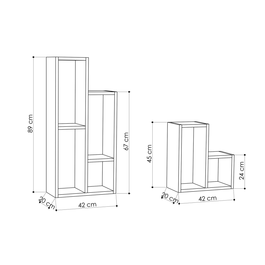 SET 2x Boekenkast SULE wit