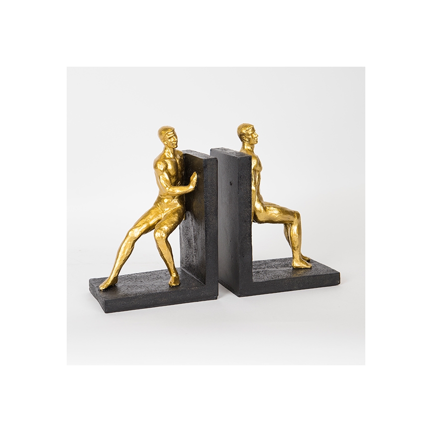 SET 2x Boekenstop goud/zwart