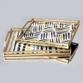 SET 2x Decoratief dienblad 40x30/35x25 cm goud