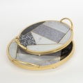 SET 2x Decoratief dienblad diameter 35/30 cm goud