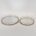 SET 2x Decoratief dienblad diameter 39/30,5 cm
