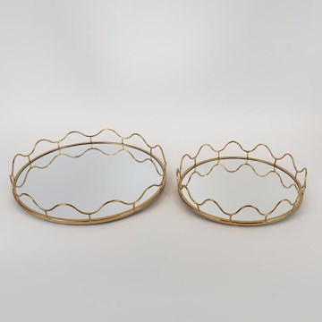 SET 2x Decoratief dienblad diameter 39/30,5 cm