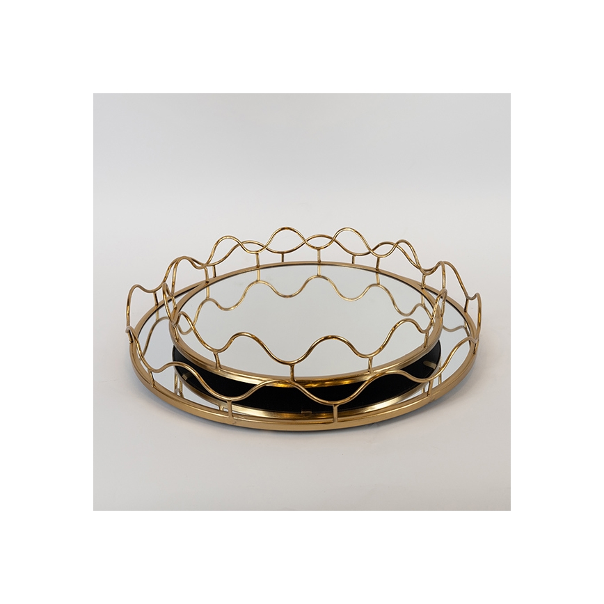 SET 2x Decoratief dienblad diameter 39/30,5 cm